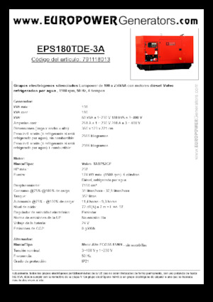 Diesel Generatoren Europower EPS180TDE-3A (MA)