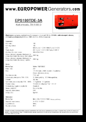 Diesel Generatoren Europower EPS180TDE-3A (MA)