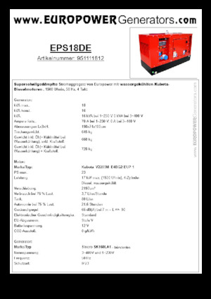 Diesel Generatoren Europower EPS18DE (S)