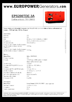 Diesel Generatoren Europower EPS200TDE-3A (LS)