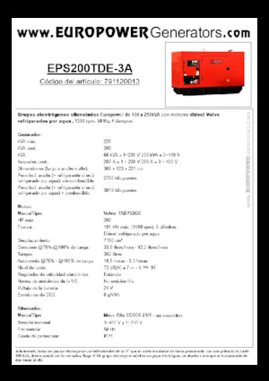 Diesel Generatoren Europower EPS200TDE-3A (MA)