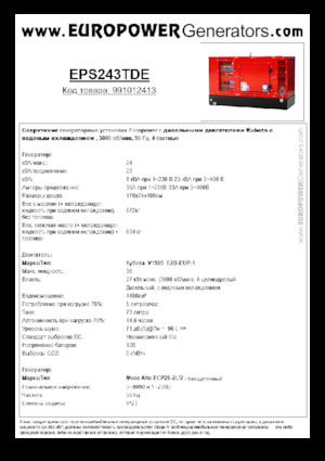 Diesel Generatoren Europower EPS243TDE (MA)