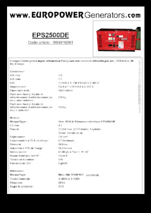 Diesel Generatoren Europower EPS2500DE (MA)