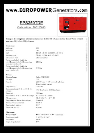 Diesel Generatoren Europower EPS250TDE (MA)