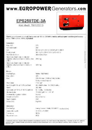 Diesel Generatoren Europower EPS250TDE-3A (LS)