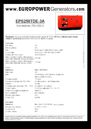 Diesel Generatoren Europower EPS250TDE-3A (MA)
