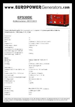 Diesel Generatoren Europower EPS30DE (MA)