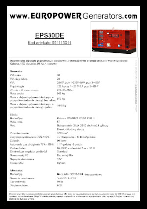 Diesel Generatoren Europower EPS30DE (MA)