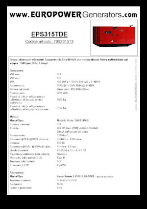 Diesel Generatoren Europower EPS315TDE (LS)