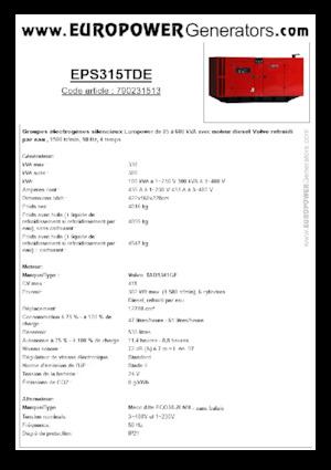 Diesel Generatoren Europower EPS315TDE (MA)