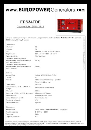 Diesel Generatoren Europower EPS34TDE (LS)