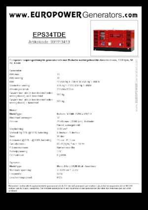 Diesel Generatoren Europower EPS34TDE (MA)