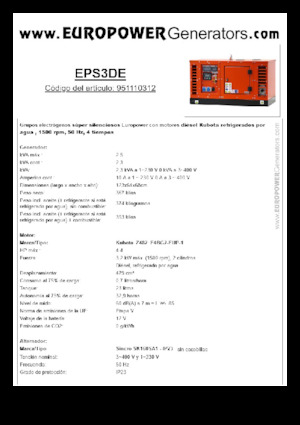 Diesel Generatoren Europower EPS3DE (S)