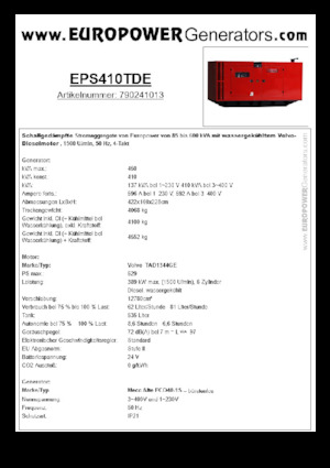 Diesel Generatoren Europower EPS410TDE (MA)