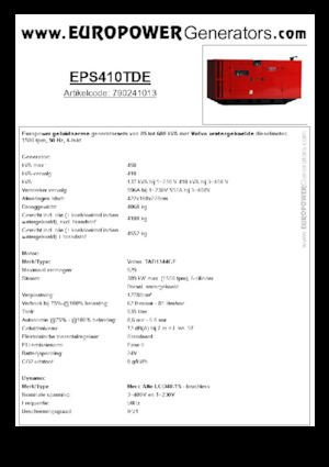 Diesel Generatoren Europower EPS410TDE (MA)