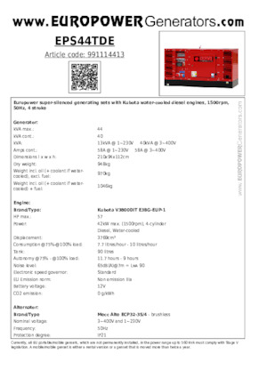 Diesel Generatoren Europower EPS44TDE (MA)