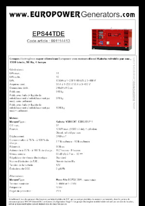 Diesel Generatoren Europower EPS44TDE (MA)