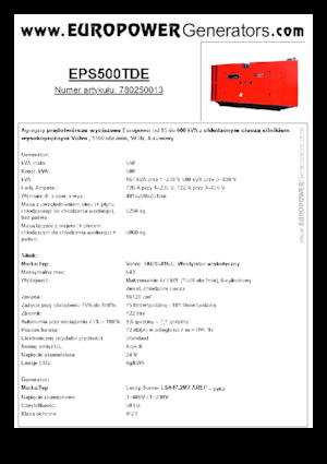 Diesel Generatoren Europower EPS500TDE (LS)