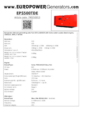 Diesel Generatoren Europower EPS500TDE (MA)