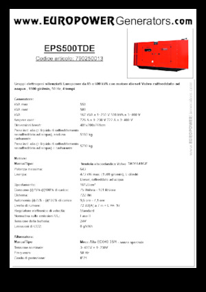 Diesel Generatoren Europower EPS500TDE (MA)