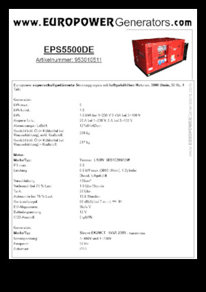 Diesel Generatoren Europower EPS5500DE (S)