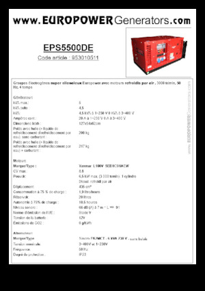 Diesel Generatoren Europower EPS5500DE (S)