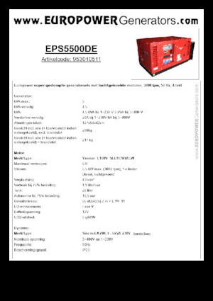Diesel Generatoren Europower EPS5500DE (S)