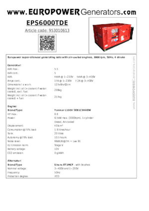 Diesel Generatoren Europower EPS6000TDE (S)