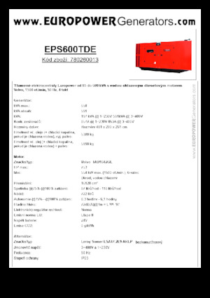 Diesel Generatoren Europower EPS600TDE (LS)