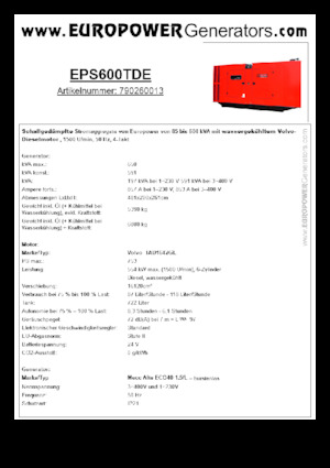 Diesel Generatoren Europower EPS600TDE (MA)