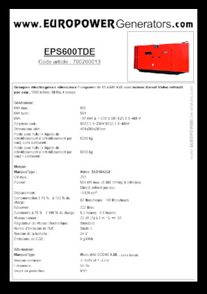 Diesel Generatoren Europower EPS600TDE (MA)