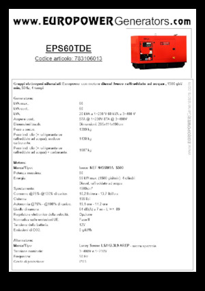 Diesel Generatoren Europower EPS60TDE (LS)