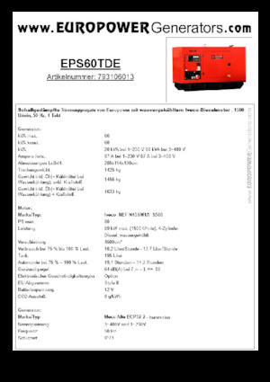 Diesel Generatoren Europower EPS60TDE (MA)