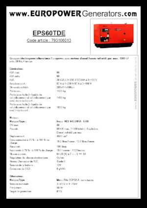Diesel Generatoren Europower EPS60TDE (MA)