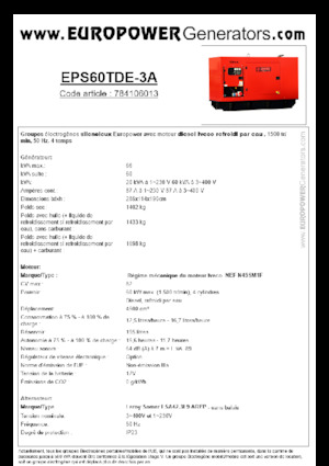 Diesel Generatoren Europower EPS60TDE-3A (LS)