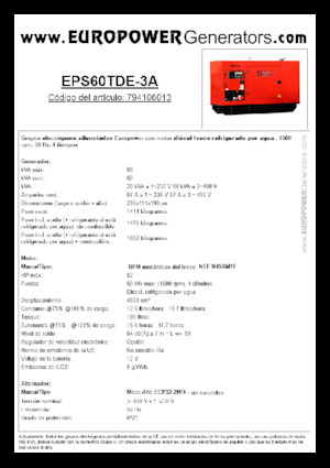 Diesel Generatoren Europower EPS60TDE-3A (MA)