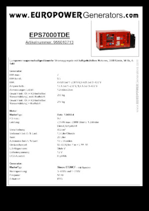 Diesel Generatoren Europower EPS7000TDE (S)
