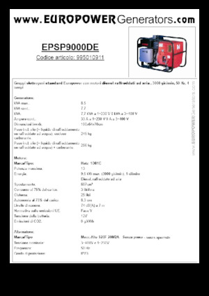 Diesel Generatoren Europower EPSP9000DE (MA)