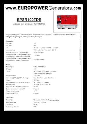 Diesel Generatoren Europower EPSR100TDE (MA)