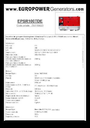 Diesel Generatoren Europower EPSR100TDE (MA)