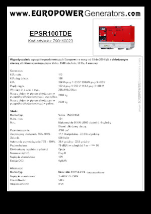 Diesel Generatoren Europower EPSR100TDE (MA)