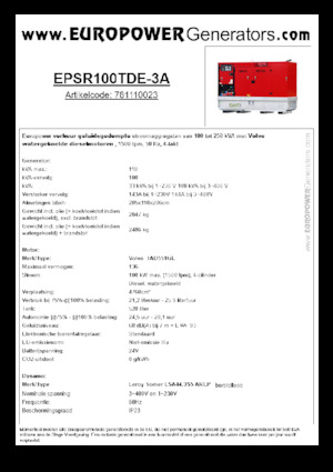 Diesel Generatoren Europower EPSR100TDE-3A (LS)