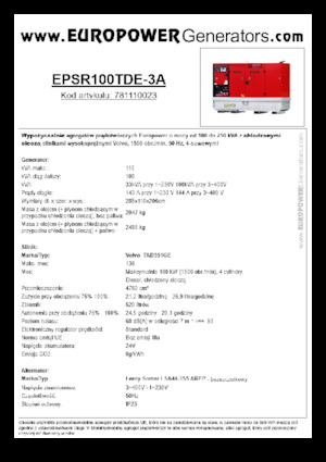Diesel Generatoren Europower EPSR100TDE-3A (LS)