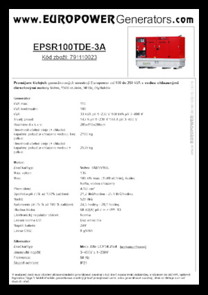 Diesel Generatoren Europower EPSR100TDE-3A (MA)