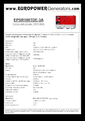 Diesel Generatoren Europower EPSR100TDE-3A (MA)