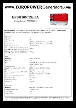 Diesel Generatoren Europower EPSR100TDE-3A (MA)