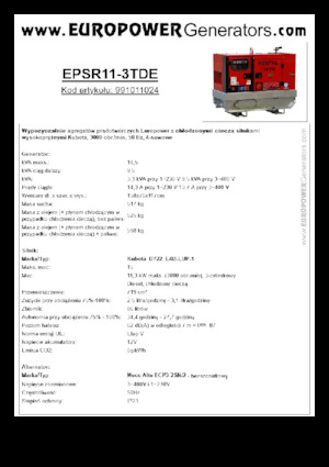 Diesel Generatoren Europower EPSR11-3TDE (MA)