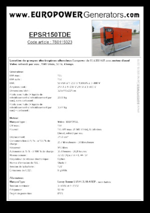 Diesel Generatoren Europower EPSR150TDE (LS)