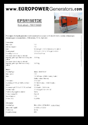 Diesel Generatoren Europower EPSR150TDE (MA)