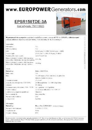 Diesel Generatoren Europower EPSR150TDE-3A (MA)